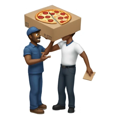 Handing a pizza box back to the pizza delivery person sticker