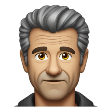 Mel Gibson portrait without smile sticker