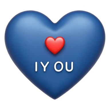Dark blue heart with the words I Love You in the middle  sticker