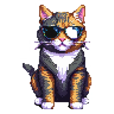 Cool cat wearing sunglasses, looking confident sticker
