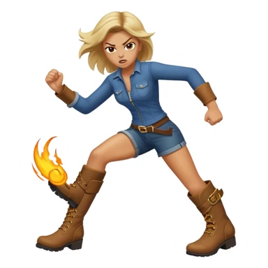 Woman angry kickin sticker