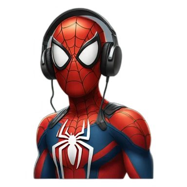 spiderman wearing headphones sticker