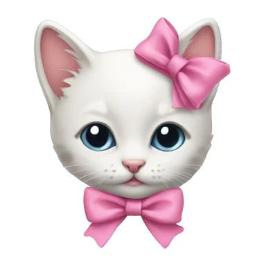 Kitten with a pink bow sticker