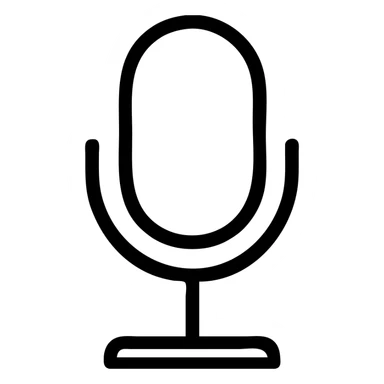 microphone, minimal outline, clean design, outlined icon with no fill sticker