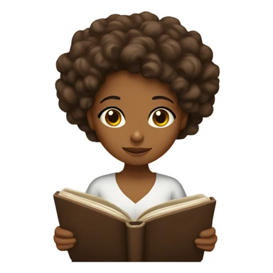 Brown girl with curly hair reading the Bible  sticker