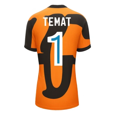 the back of an orange soccer  jersey with the number 11 on the back sticker