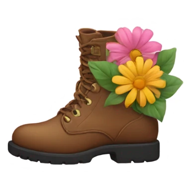 boots with flowers inside sticker