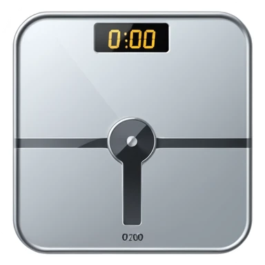 Digital weight scale with 0:00 on it sticker