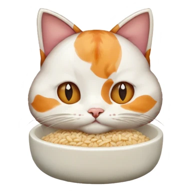 i wanna got a cat eating rice sticker