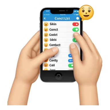 two hands shaking over a CRM contact list, emoji style sticker