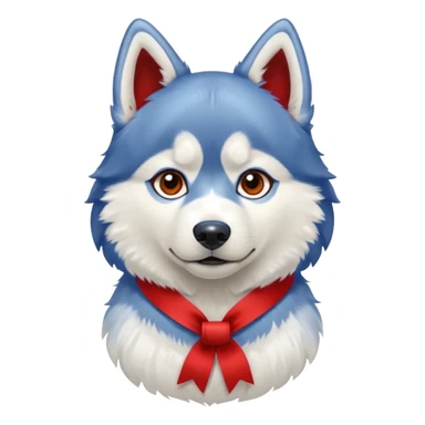 husky with head ribbon and shirt sticker