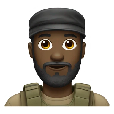 soldier black man with beard rifle sticker