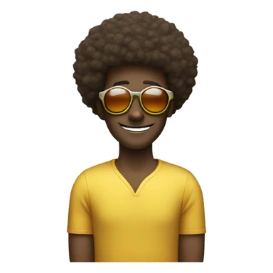 homme avec une afro et des lunette de soleil sticker