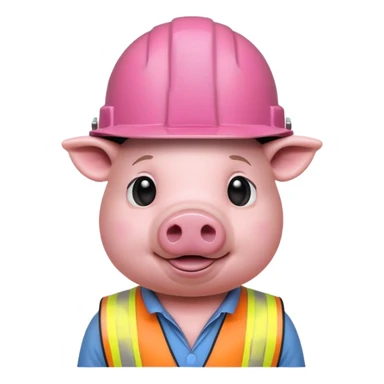 construction-pig with helmet sticker