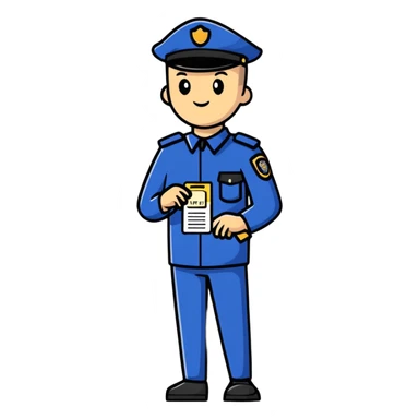 security officer holding a ticket sticker