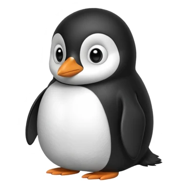 penguin side slightly side ways eyes facing forward suspiciously and funny sticker