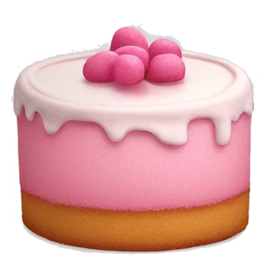 a pink velvet cake with white frostinf sticker