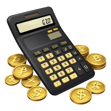 calculator black with gold coins next to it, with old school runscape gold/gp sticker