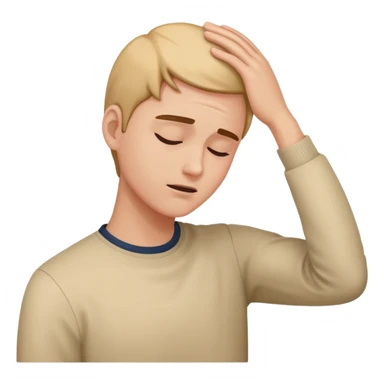 Hand on head fainting  sticker