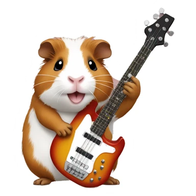 guinea pig palying bass guitar sticker