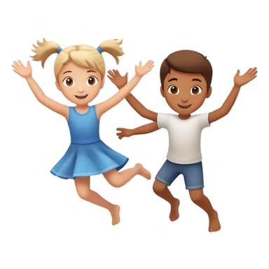 two children spinning each other by the hands, motion blur, happy and energetic sticker