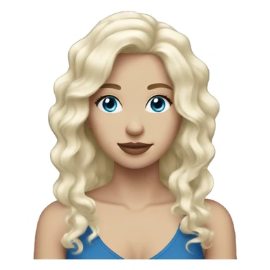 women white blonde wavy hair blue eyes sticker