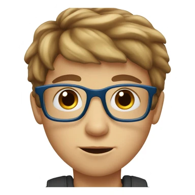 Kid with glasses, blue eyes, brown hair and he is white sticker