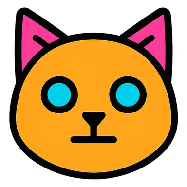 cat head only, neutral face, inspired by Solana logo, crypto project style sticker