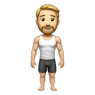 Classic workout clothes for white men tiredness  sticker