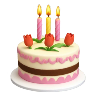 Birthday cake age 19 with tulips sticker