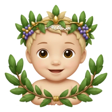baby wearing laurel wreaths sticker