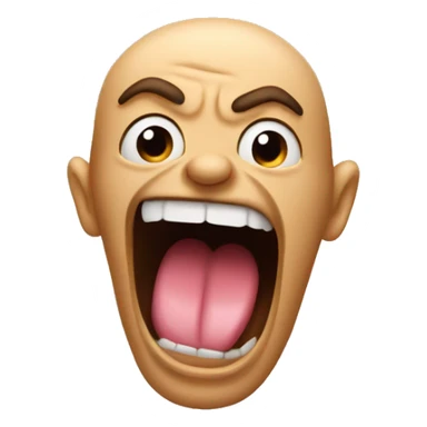 man with crazy long tongue aggressively sticking it out sticker