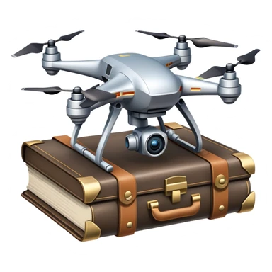 A drone delivering ancient manuscripts to a digital archive sticker