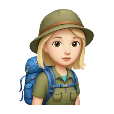 girl back packing mountains background  sticker
