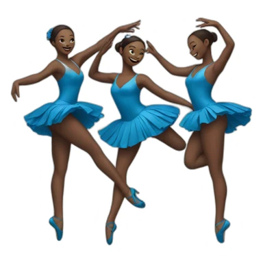 two dancers in blue dresses sticker