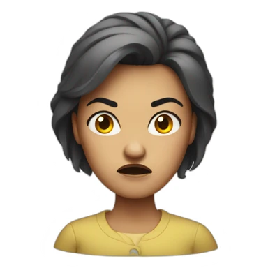 An angry woman with a raised eyebrow   sticker