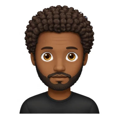Dark brown skin man with a light beard and a curly   fade haircut with dark brown eyes sticker