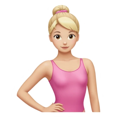 Blonde Women with Bun, Ballet Dancer – sleek blonde bun, pink leotard, graceful posture. sticker