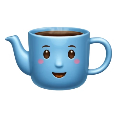 hot blue coffe cup sticker