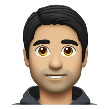 mikel arteta black hair sticker