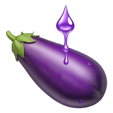 Glue coming out of an eggplant  sticker