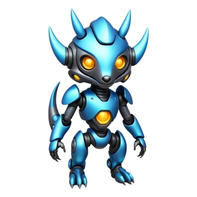  Glowing futuristic cyber-Protogen-Fakémon-Vernid-creature sticker