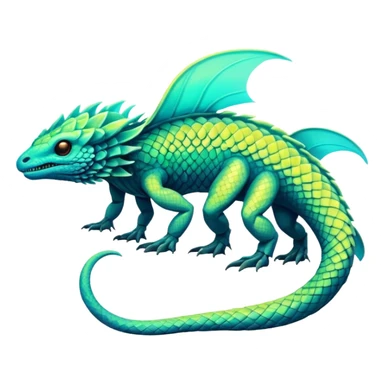 Exotic futuristic lush warm-colored neon Fakémon-Fionbri-creature sticker