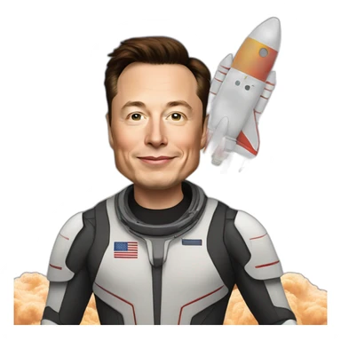 elon musk on a rocket sticker