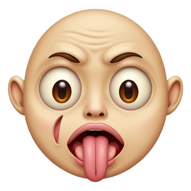 Sacando la lengua con ojos feos sticker
