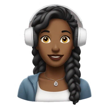 Pretty black woman long listening to AirPod max earphones  sticker
