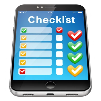 phone with a checklist sticker