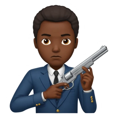 Black guy in a Shystie holding a gun sticker
