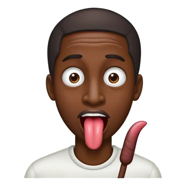 black guy with a long tongue out sticker