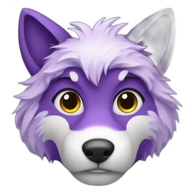 Purple furry wolf sticker